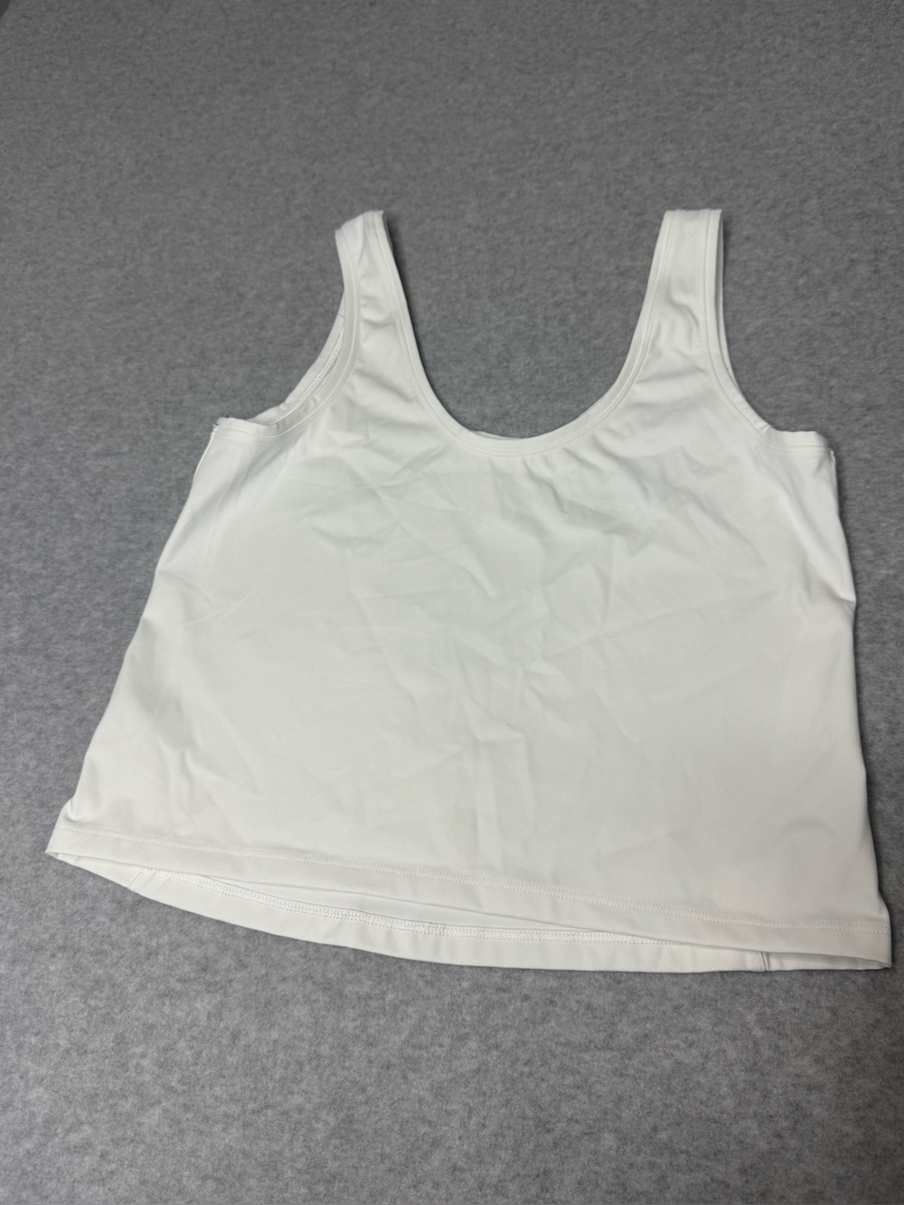 Spanx White Casual Cropped Mid Length Activewear Women Tank Top Large